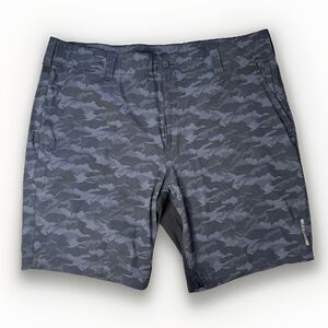 Carhartt LWD Relaxed Fit Hybrid Short Gray Camo Size 42 Outdoor Workwear Utility